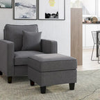 2-teiliges Georgia-Akzentsessel-Set mit Hocker