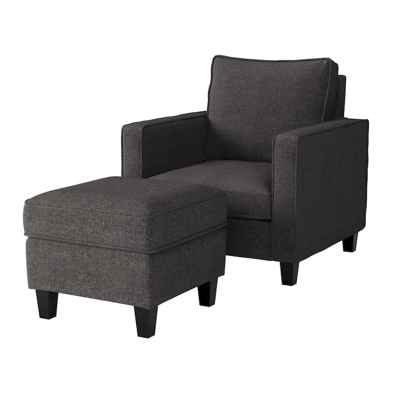 2-teiliges Georgia-Akzentsessel-Set mit Hocker