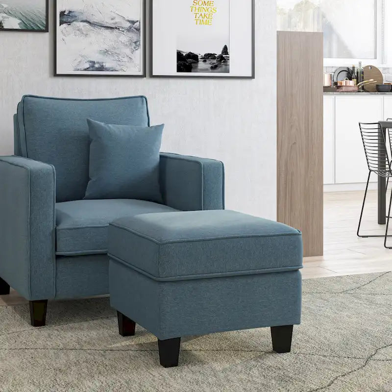 2-teiliges Georgia-Akzentsessel-Set mit Hocker