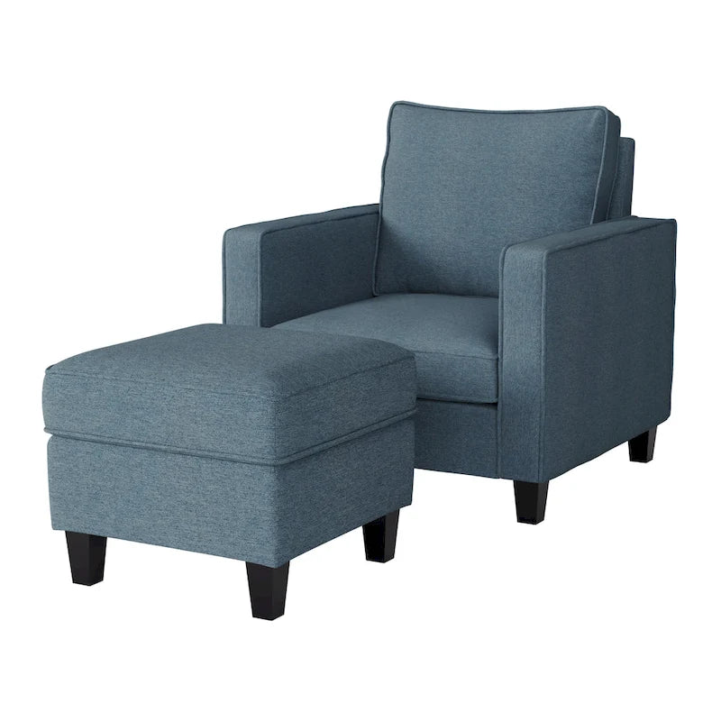 2-teiliges Georgia-Akzentsessel-Set mit Hocker
