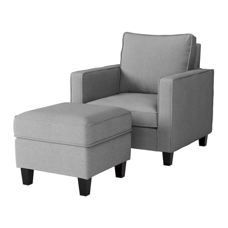 2-teiliges Georgia-Akzentsessel-Set mit Hocker