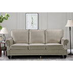 Ramos 3-teiliges Samt-Set mit Nagelkopfverzierung – Loveseat, Sofa und Sessel