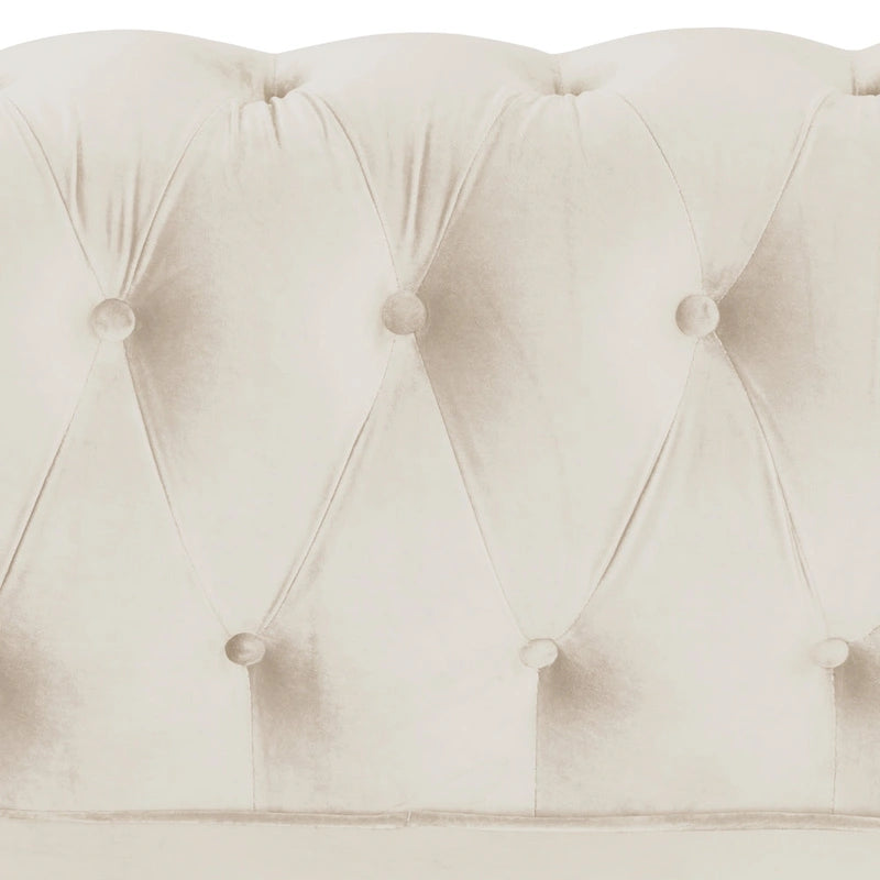 Ensemble de canapé et causeuse de style Chesterfield classique Morden Fort, revêtement en velours capitonné, 2 pièces, avec clous décoratifs, pour le salon