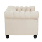 Ensemble de canapé et causeuse de style Chesterfield classique Morden Fort, revêtement en velours capitonné, 2 pièces, avec clous décoratifs, pour le salon
