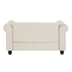 Ensemble de canapé et causeuse de style Chesterfield classique Morden Fort, revêtement en velours capitonné, 2 pièces, avec clous décoratifs, pour le salon
