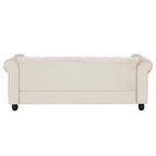 Ensemble de canapé et causeuse de style Chesterfield classique Morden Fort, revêtement en velours capitonné, 2 pièces, avec clous décoratifs, pour le salon