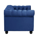 Ensemble de canapé et causeuse de style Chesterfield classique Morden Fort, revêtement en velours capitonné, 2 pièces, avec clous décoratifs, pour le salon