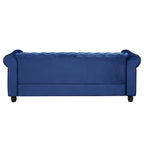 Ensemble de canapé et causeuse de style Chesterfield classique Morden Fort, revêtement en velours capitonné, 2 pièces, avec clous décoratifs, pour le salon