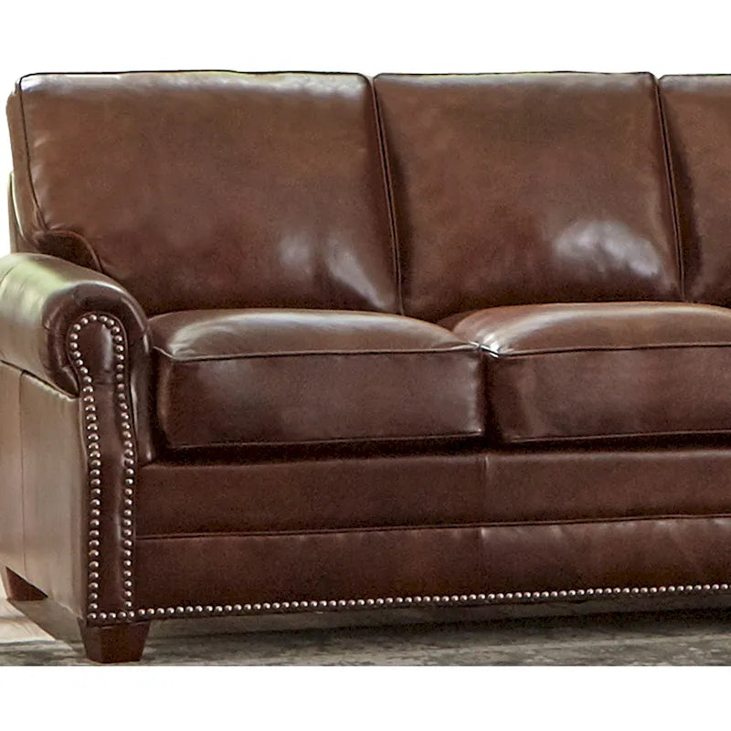Ensemble Revo fabriqué aux États-Unis, composé d’un canapé et de deux fauteuils en cuir pleine fleur
