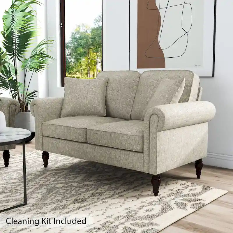 Furniture of America Igny hagyományos stílusú, zsenília kárpitozású, több párnás kétszemélyes kanapé