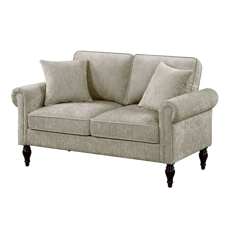 Furniture of America Igny hagyományos stílusú, zsenília kárpitozású, több párnás kétszemélyes kanapé