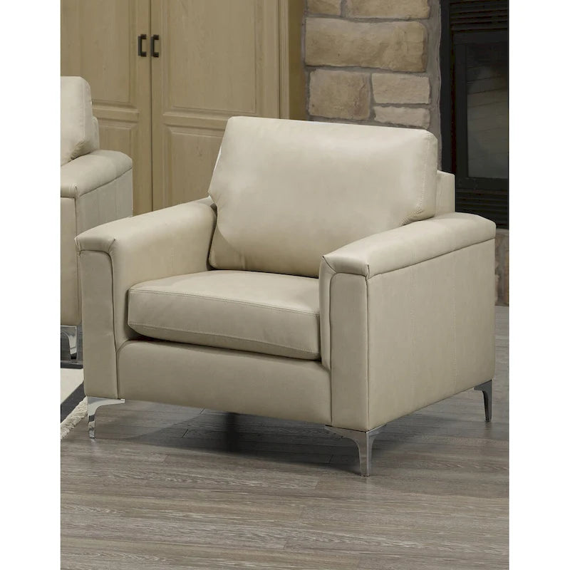 Lessa modernes Premium-Sofa- und Sesserset aus vollnarbigem Leder
