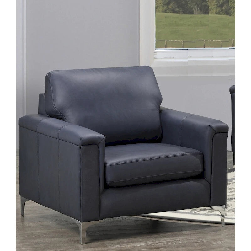 Lessa modernes Premium-Sofa- und Sesserset aus vollnarbigem Leder