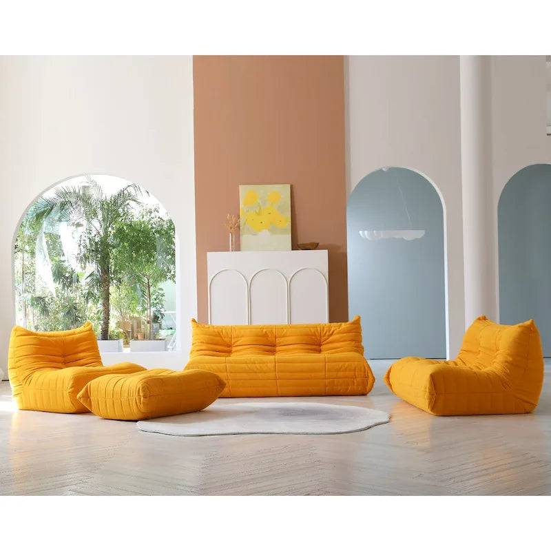 Ensembles de canapés décontractés en tissu teddy pour la chambre et le salon, fauteuil poire confortable et canapé de sol