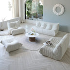 Ensembles de canapés décontractés en tissu teddy pour la chambre et le salon, fauteuil poire confortable et canapé de sol