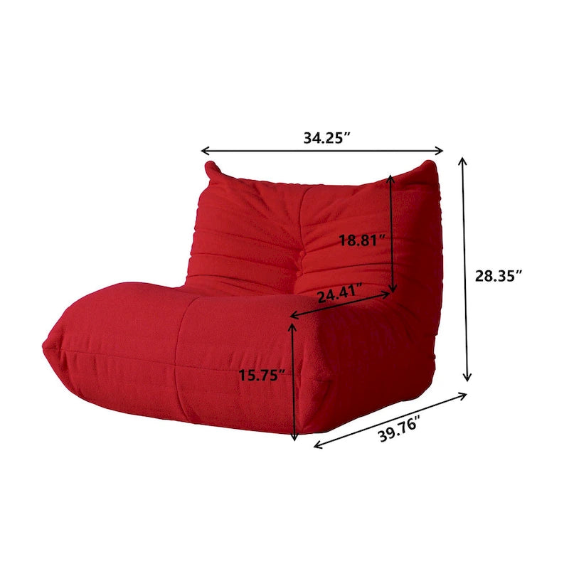 Ensembles de canapés décontractés en tissu teddy pour la chambre et le salon, fauteuil poire confortable et canapé de sol