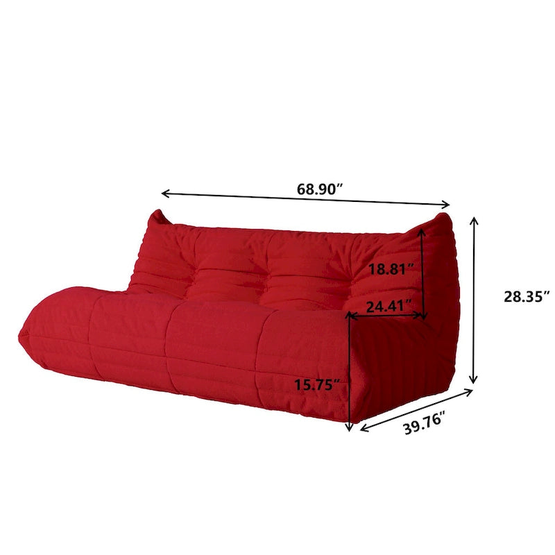 Ensembles de canapés décontractés en tissu teddy pour la chambre et le salon, fauteuil poire confortable et canapé de sol
