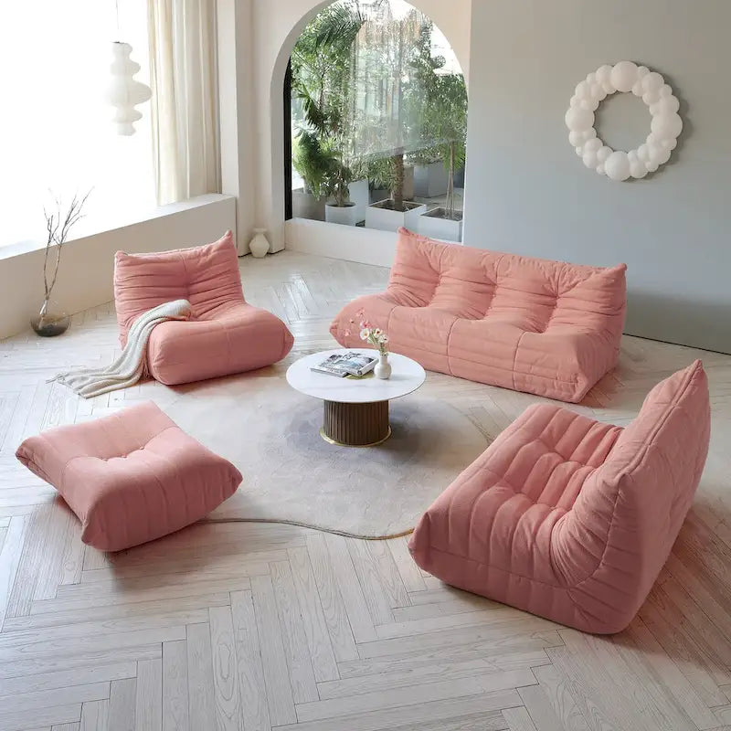 Ensembles de canapés décontractés en tissu teddy pour la chambre et le salon, fauteuil poire confortable et canapé de sol