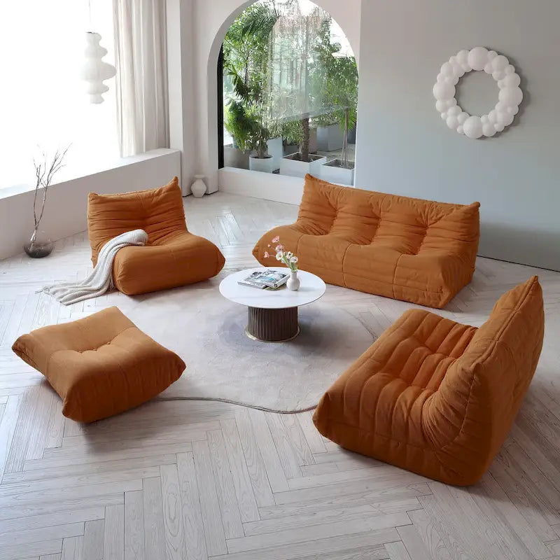 Ensembles de canapés décontractés en tissu teddy pour la chambre et le salon, fauteuil poire confortable et canapé de sol