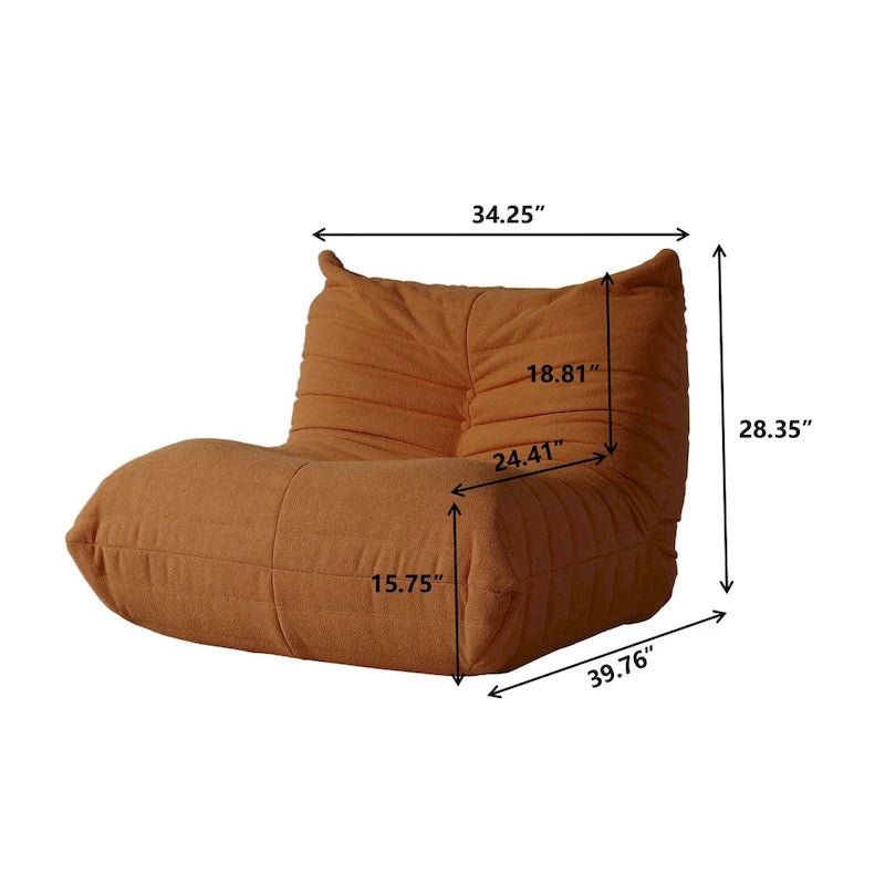 Ensembles de canapés décontractés en tissu teddy pour la chambre et le salon, fauteuil poire confortable et canapé de sol