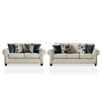 Mecia 2-teiliges Sofaset aus Chenille mit gerollten Armlehnen von Furniture of America