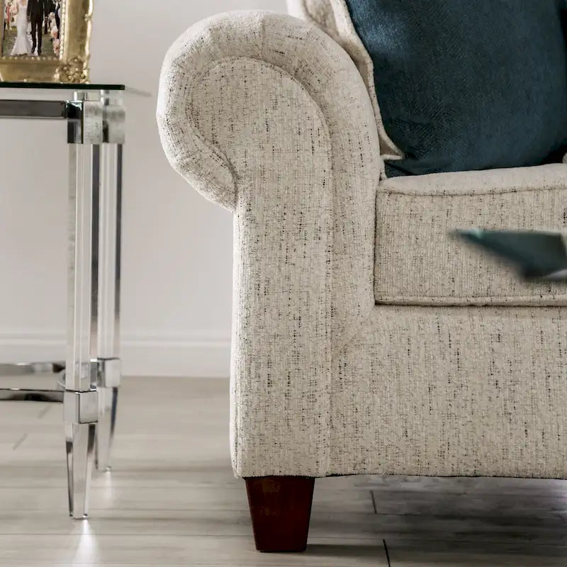 Mecia 2-teiliges Sofaset aus Chenille mit gerollten Armlehnen von Furniture of America