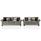 Mecia 2-teiliges Sofaset aus Chenille mit gerollten Armlehnen von Furniture of America