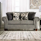 Mecia 2-teiliges Sofaset aus Chenille mit gerollten Armlehnen von Furniture of America
