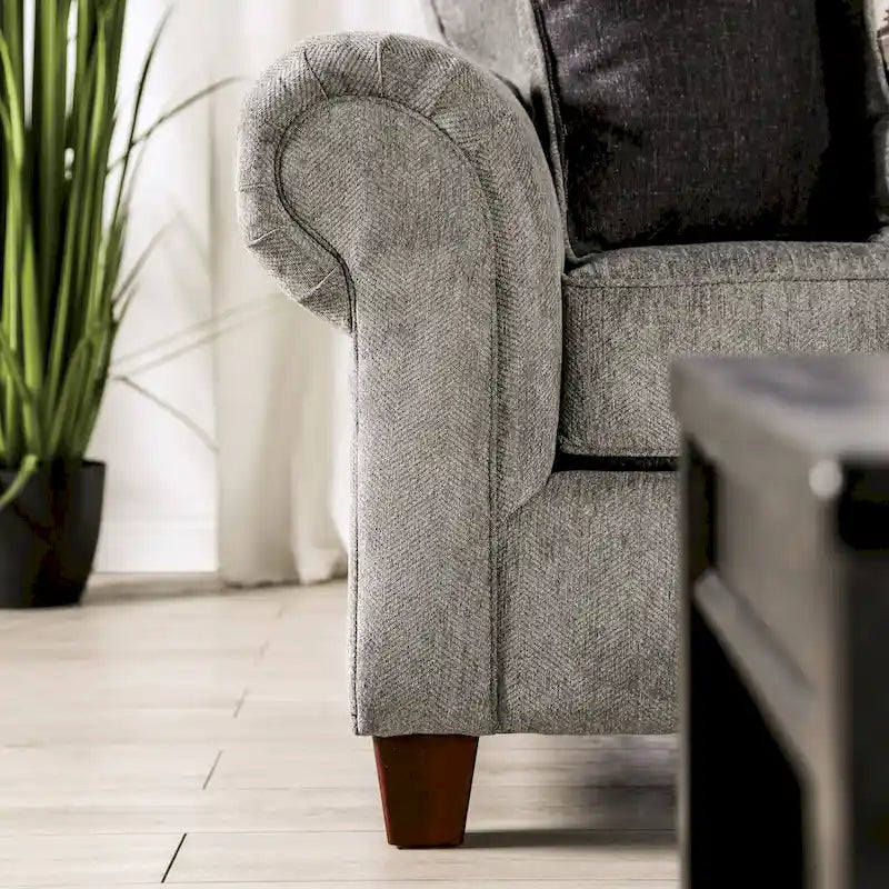 Mecia 2-teiliges Sofaset aus Chenille mit gerollten Armlehnen von Furniture of America