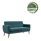 Porthos Home Rya kleiner Zweisitzer, Sofa, Stoff, Kautschukholz