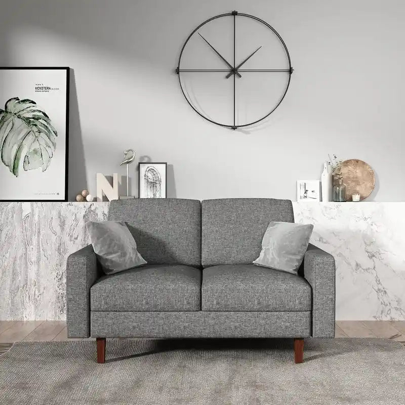 Goss gepolsterter Loveseat aus Leinenstoff