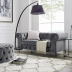Corvus Prato Tufted Velvet Chesterfield Loveseat Sofa with Rolled Arms