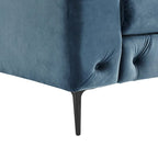 Corvus Prato Tufted Velvet Chesterfield Loveseat Sofa with Rolled Arms