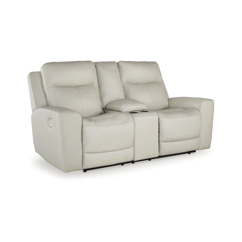 Sofa dwuosobowa z elektrycznie rozkładanymi fotelami Signature Design by Ashley Mindanao Coconut z konsolą - 79W x 42D x 43H