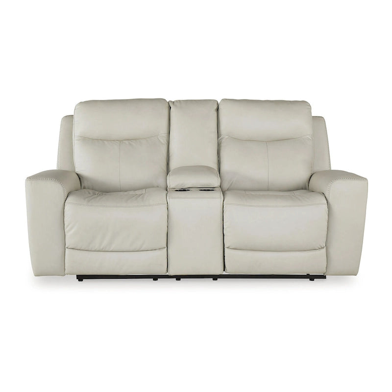 Sofa dwuosobowa z elektrycznie rozkładanymi fotelami Signature Design by Ashley Mindanao Coconut z konsolą - 79W x 42D x 43H