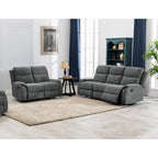 Ensemble de canapé inclinable de salon Ronald en similicuir, style transitionnel
