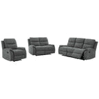 Ensemble de canapé inclinable de salon Ronald en similicuir, style transitionnel