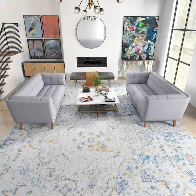 Ensemble de canapé en velours Kartal, moderne du milieu du siècle, en
