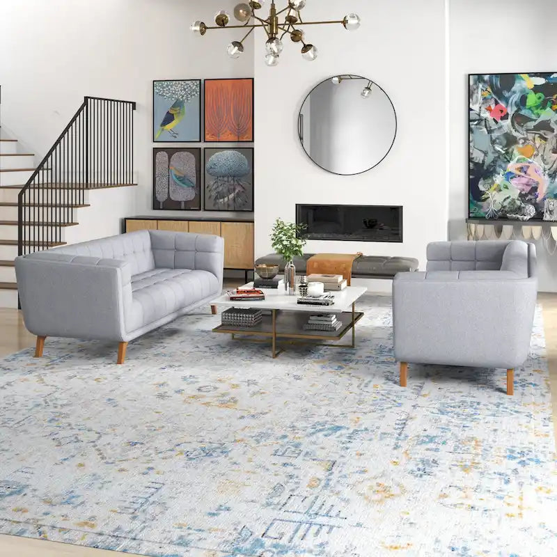 Ensemble de canapé en velours Kartal, moderne du milieu du siècle, en