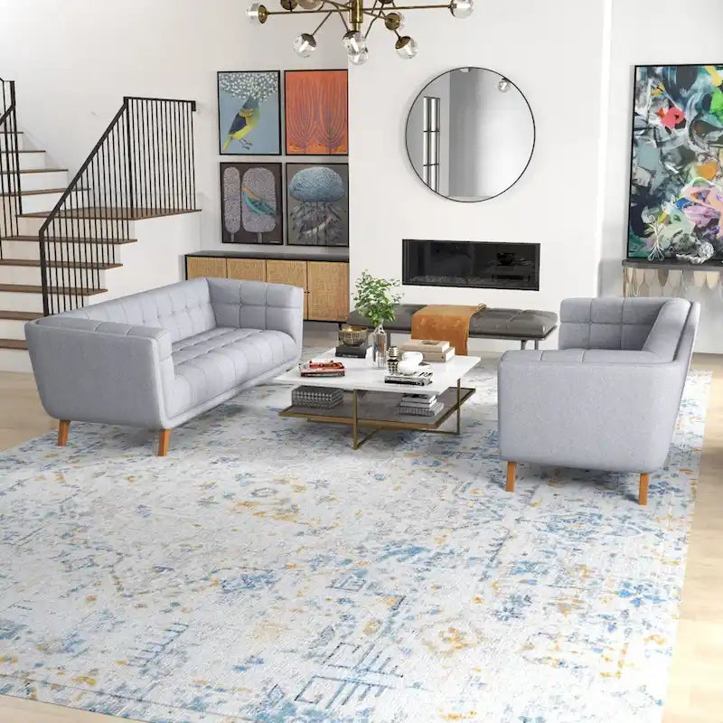 Ensemble de canapé en velours Kartal, moderne du milieu du siècle, en