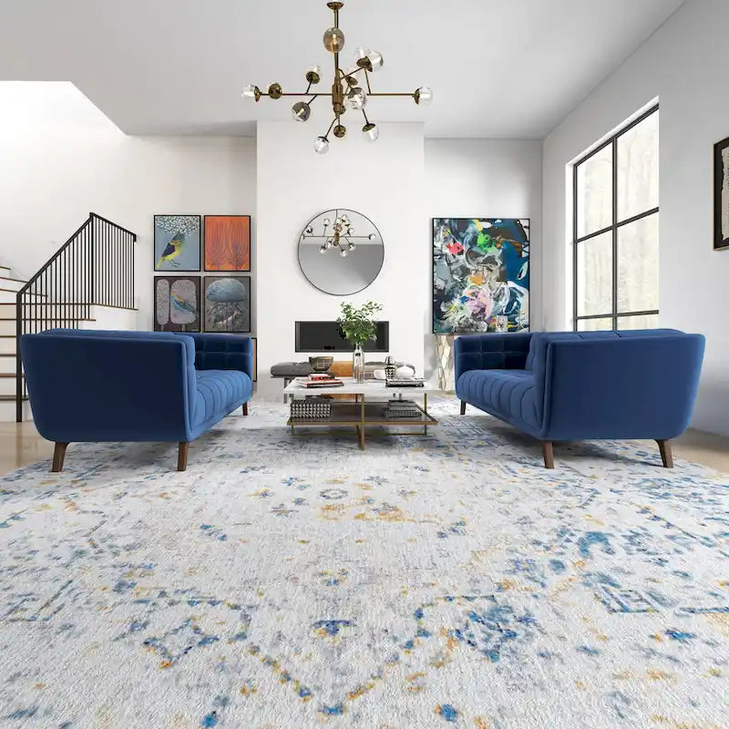 Ensemble de canapé en velours Kartal, moderne du milieu du siècle, en