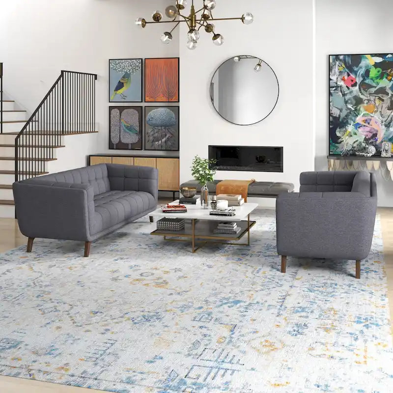Ensemble de canapé en velours Kartal, moderne du milieu du siècle, en