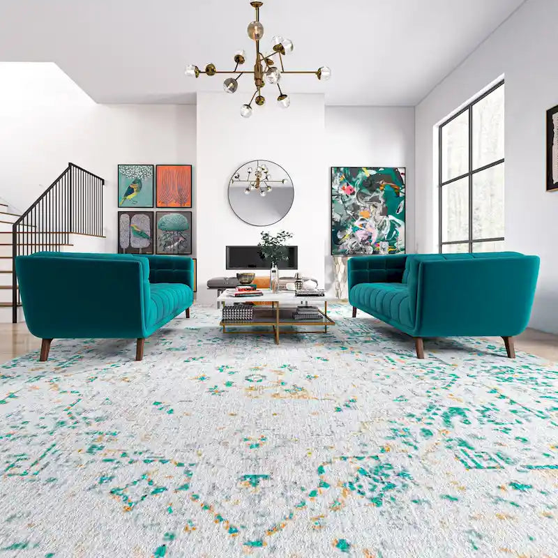 Ensemble de canapé en velours Kartal, moderne du milieu du siècle, en