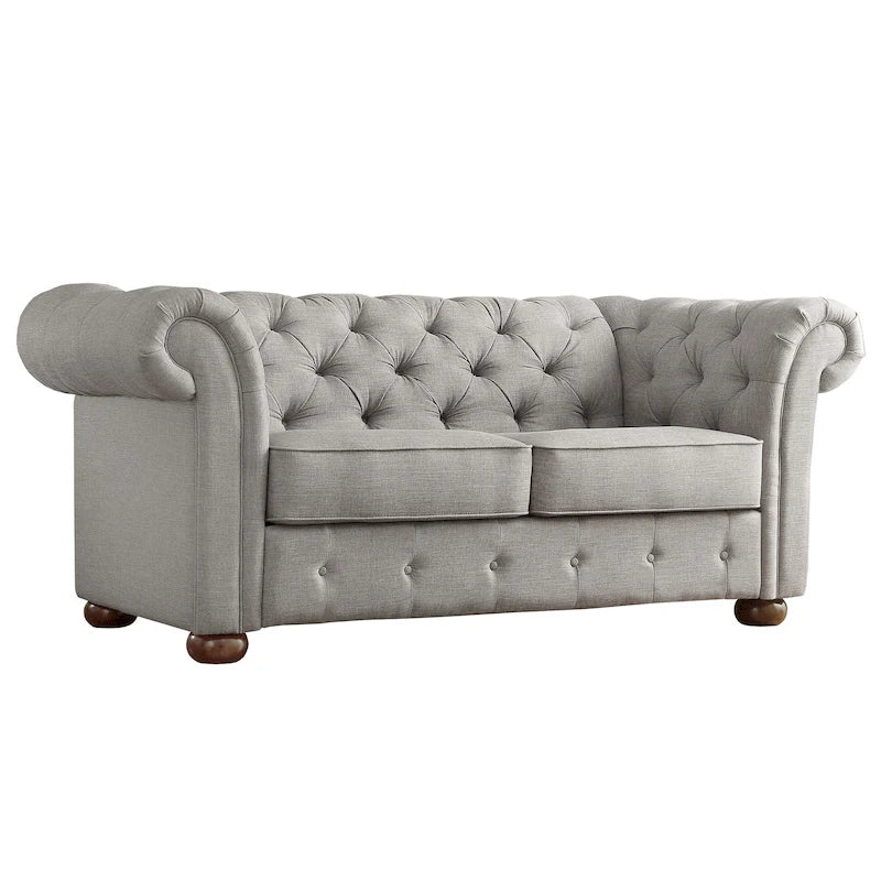 Knightsbridge tűzött, görgős karfájú Chesterfield kétszemélyes kanapé, az iNSPIRE Q Artisan kollekcióból