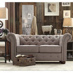 Knightsbridge tűzött, görgős karfájú Chesterfield kétszemélyes kanapé, az iNSPIRE Q Artisan kollekcióból