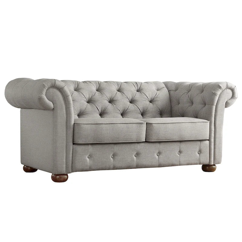 Knightsbridge tűzött, görgős karfájú Chesterfield kétszemélyes kanapé, az iNSPIRE Q Artisan kollekcióból