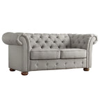 Knightsbridge tűzött, görgős karfájú Chesterfield kétszemélyes kanapé, az iNSPIRE Q Artisan kollekcióból