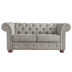 Knightsbridge tűzött, görgős karfájú Chesterfield kétszemélyes kanapé, az iNSPIRE Q Artisan kollekcióból