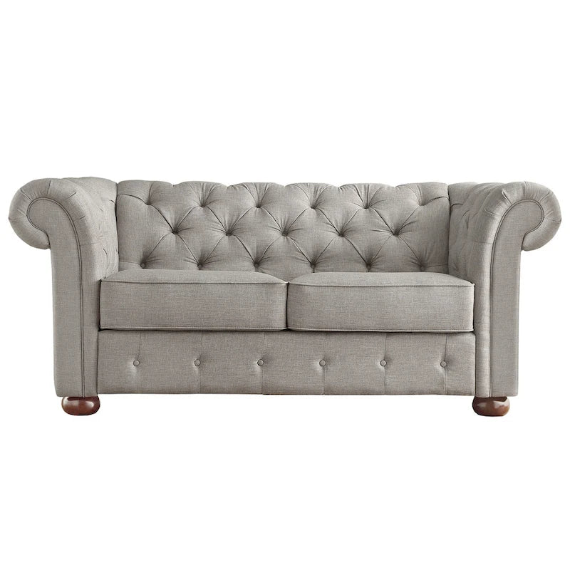 Knightsbridge tűzött, görgős karfájú Chesterfield kétszemélyes kanapé, az iNSPIRE Q Artisan kollekcióból