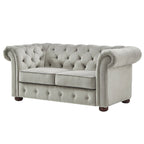 Knightsbridge tűzött, görgős karfájú Chesterfield kétszemélyes kanapé, az iNSPIRE Q Artisan kollekcióból